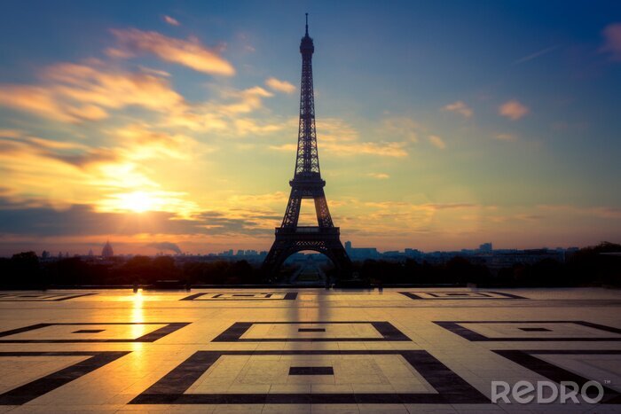 Fotobehang Het observatiedek van de Eiffeltoren