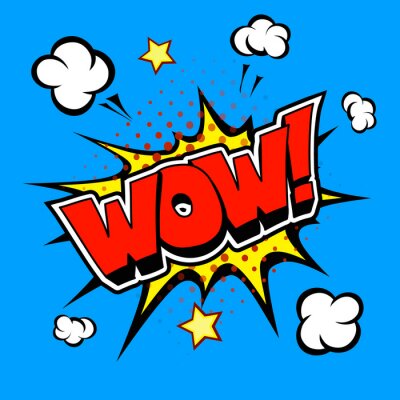 Fotobehang Het opschrift wow uit het stripboek