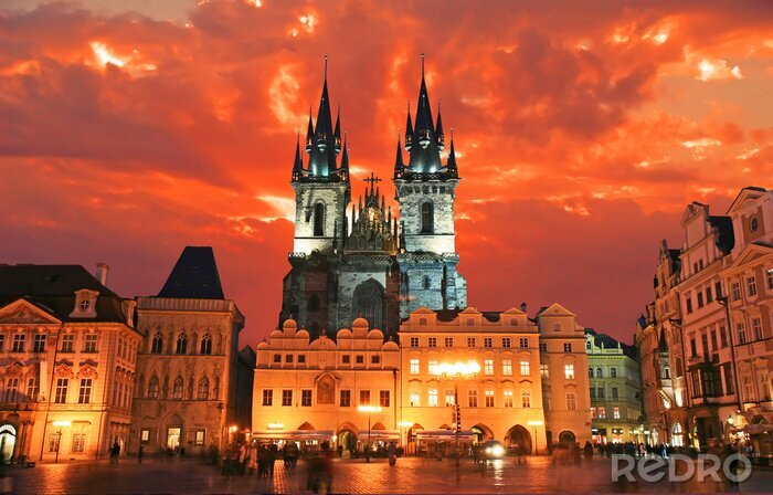 Fotobehang Het Oude Stadsplein in Praag