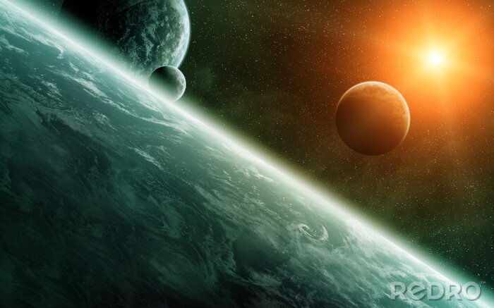 Fotobehang Het planetenstelsel en de zon