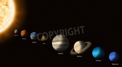 Fotobehang Het zonnestelsel en de negen planeten