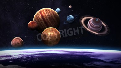 Fotobehang Het zonnestelsel met planeten