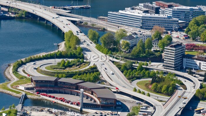 Fotobehang Highway / Freeway Interchange in Bergen, Noorwegen