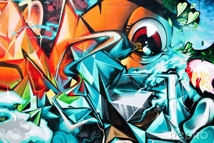 Fotobehang Hip-hop graffiti in de stad