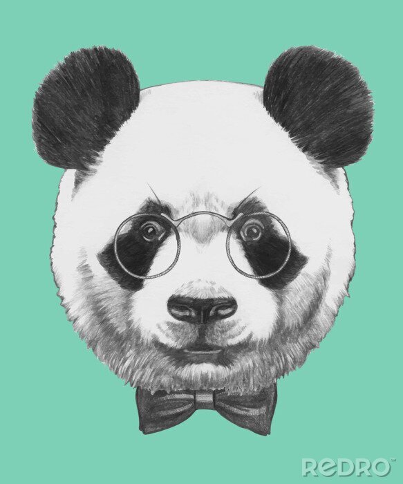 Fotobehang Hipster portret van een panda