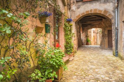 Hoeken van de Toscaanse middeleeuwse steden in Italië