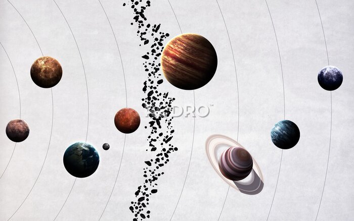 Fotobehang Hoge resolutie foto's presenteert de planeten van het zonnestelsel. Dit beeld elementen geleverd door NASA