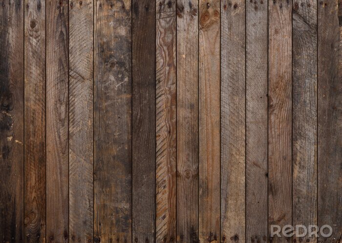 Fotobehang Houten plank bruine schutting