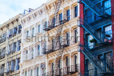 Fotobehang Huurkazernes in New York en de stad