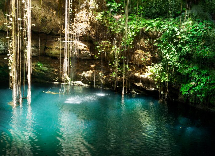 Fotobehang Ik-Kil Cenote, Chichen Itza, Mexico