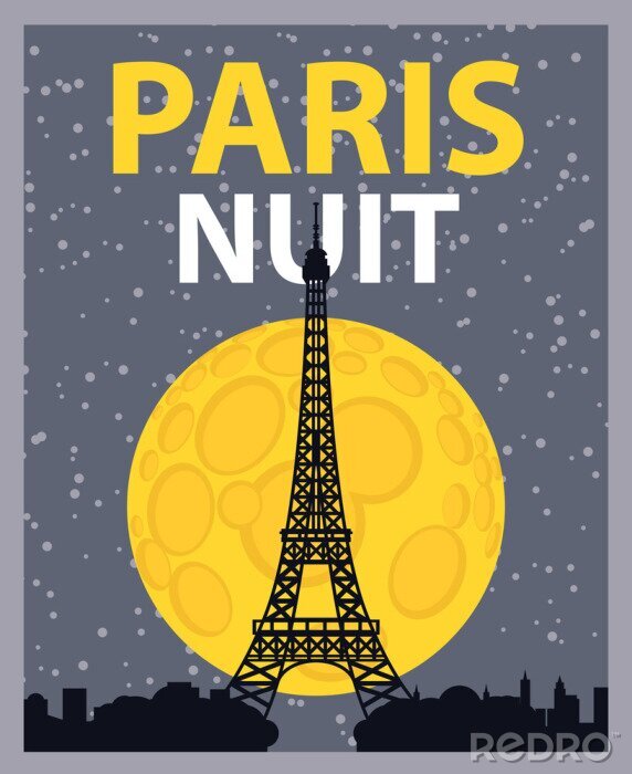 Fotobehang Illustratie met Parijs