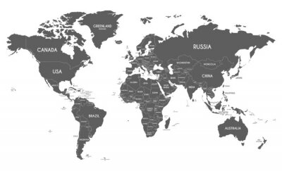 Fotobehang Illustratie van de wereldkaart