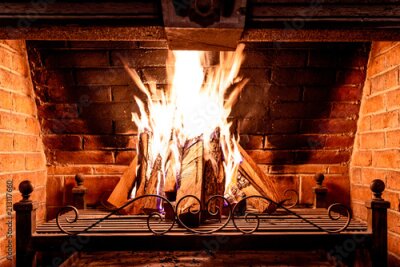 Fotobehang Imitatie open haard