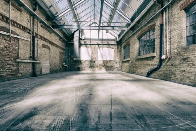 Fotobehang Industrieel ruimtelijk magazijn