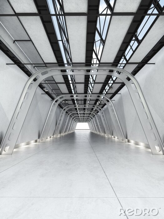 Fotobehang Industriële ruimtelijke hal