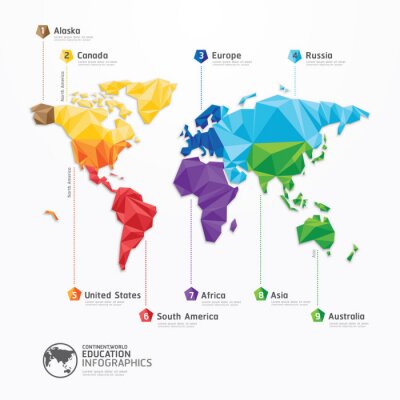 Fotobehang Infographics met wereldkaart