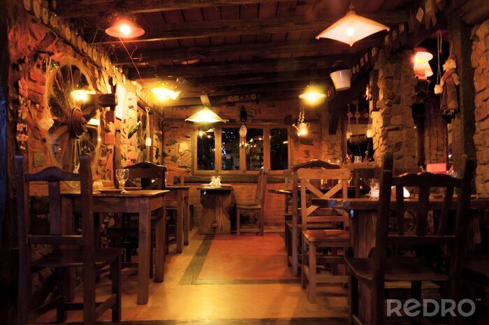 Fotobehang Interior of a beautiful and cozy irish pub