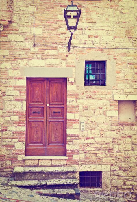 Fotobehang Italiaans stenen huis