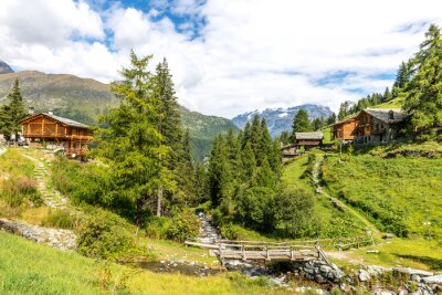 Fotobehang Italiaanse huisjes in de bergen