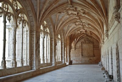 Fotobehang Jerónimos-klooster van Belem, Lissabon, Portugal.