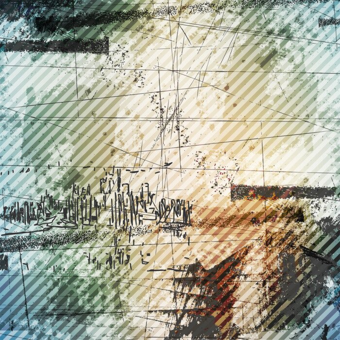 Fotobehang Jeugdschets van de stad