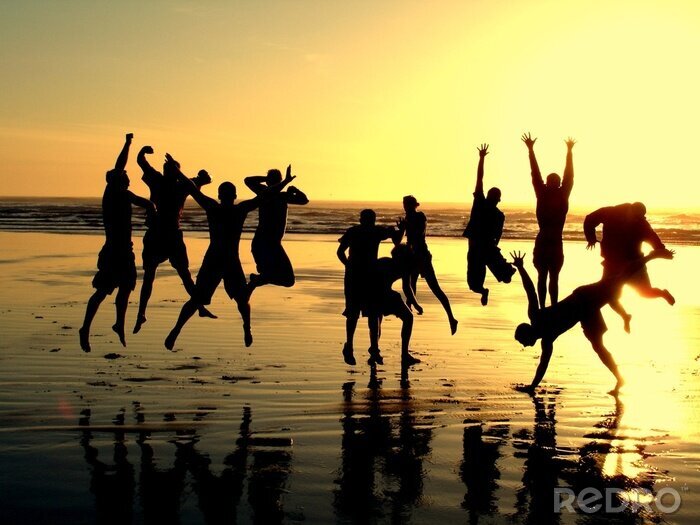 Fotobehang Jeugdsporten op het strand