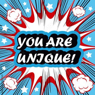 Fotobehang Jij bent uniek! kaart banner tag