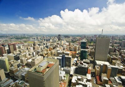 Fotobehang Johannesburg Skyline vanaf de top van Zuid-Afrika
