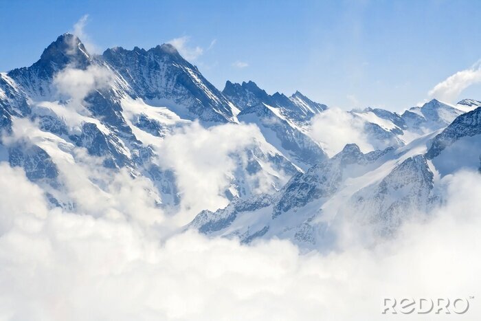 Fotobehang Jungfraujoch berglandschap van de Alpen