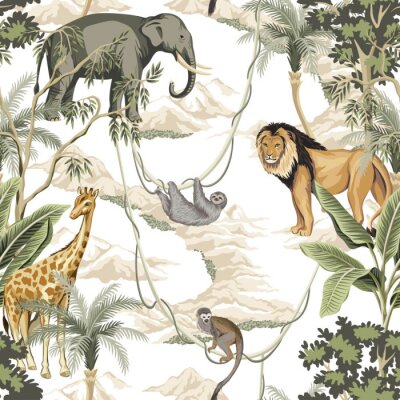 Jungle dieren in afbeelding