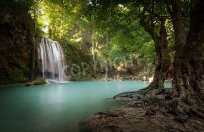 Fotobehang Jungle landschap met waterval
