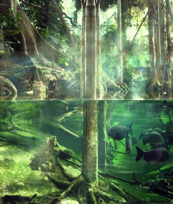 Fotobehang Jungle onder water