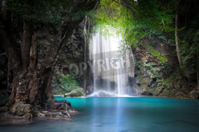 Fotobehang Jungle waterval 3D