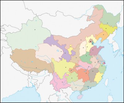 Fotobehang Kaart van China