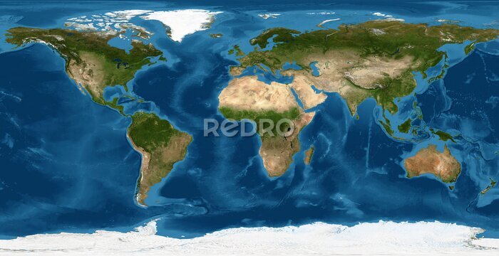 Fotobehang Kaart van de aarde gezien vanuit de ruimte