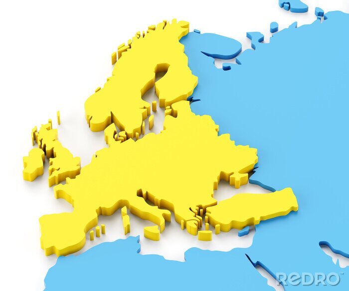 Fotobehang Kaart van Europa