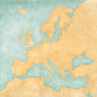 Kaart van Europa - Lege Kaart (Vintage Series)