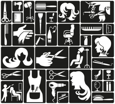 Fotobehang Kappers iconen