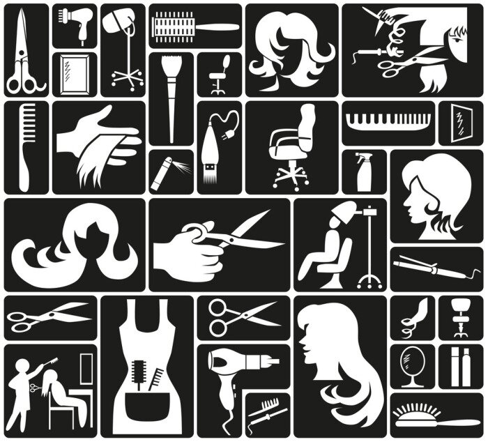 Fotobehang Kappers iconen