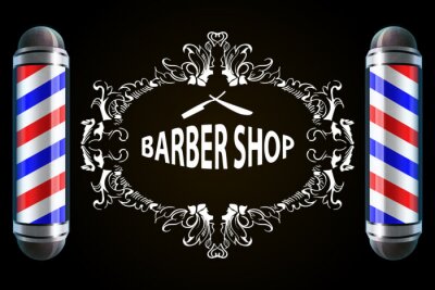 Fotobehang Kapperszaak bord