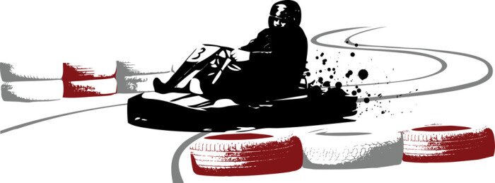 Fotobehang Kart bestuurder