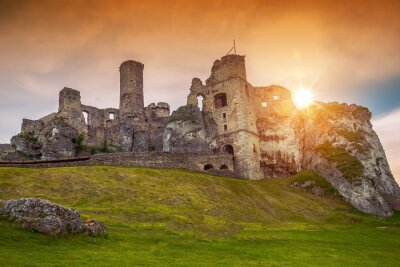 Fotobehang Kasteel Ogrodzieniec in Polen