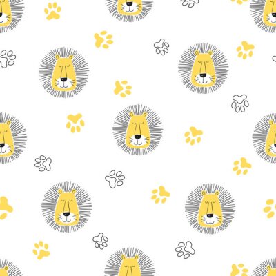 Kinderpatroon met leeuwen op een witte achtergrond
