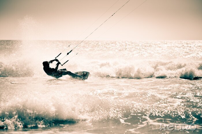 Fotobehang Kitesurfen retro