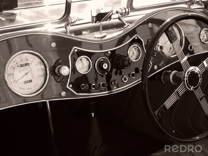 Fotobehang Klassieke auto interieur