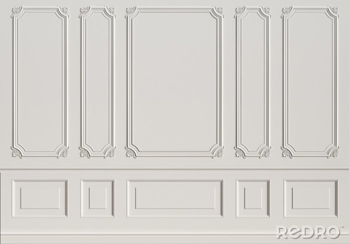 Fotobehang Klassieke binnenmuur met lijstwerk