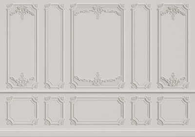 Fotobehang Klassieke binnenmuur met lijstwerk