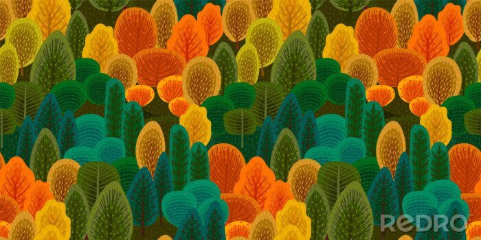 Fotobehang Kleuren van de herfst op kleurrijke afbeeldingen