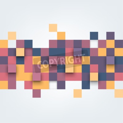 Fotobehang Kleurrijk mozaïek op een witte achtergrond