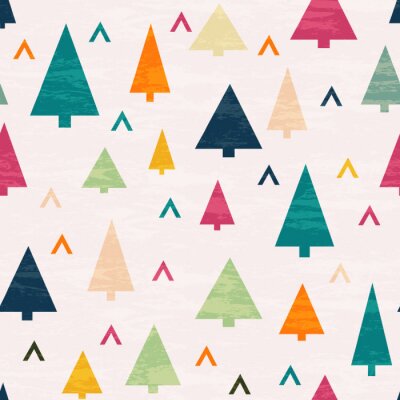 Kleurrijke bomen en geometrische vormen